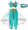 Hamanasu Costume de la Princesse Jasmine pour Les Filles Déguisement de Princesse pour la fête d'anniversaire Jeu de rôle(Bandeau,5-6Ans/130)