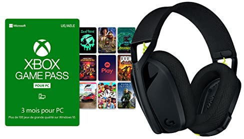 Logitech G435 Lightspeed & Bluetooth sans Fil Casque Gaming + Abonnement Xbox Game Pass pour PC 3 Mois | Win 10 PC - Code Jeu à télécharger