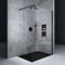 Mai & Mai Paroi de Douche 110x200 Douche à L’italienne Transparent avec Profilé Noir BR1K Pare-douche en Verre Trempé 8mm Revêtement Nano Easy Clean
