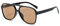 Retro Nachtsicht Rechteckige Sonnenbrille für Damen Herren Quadratische Doppelsteg UV400 Schutzbrille zum Autofahren (Schwarzer Tee)