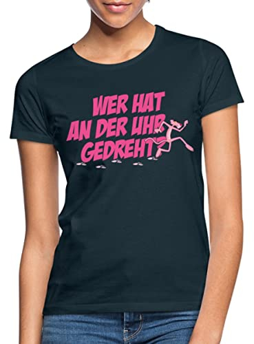 Spreadshirt Pink Panther Wer hat an der Uhr gedreht Frauen T-Shirt, S, Navy