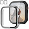 JZK 2 Stück Hard PC Schutzhülle für Apple Watch Serie SE/SE2/6/5/4 44mm, iWatch Hülle Mit Glas Displayschutz, schutzfolie gehärtetem Glas Gesamtblasenfreie Abdeckung für iWatch-Zubehör
