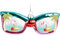 BRUBAKER Sonnenbrille Urlaub Blau & Pink mit Insel Palmen Weihnachtskugel aus Glas Handbemalt - Christbaumschmuck Lustig - Christbaumkugel Figuren Weihnachtsdeko Anhänger - Deko Baumkugel