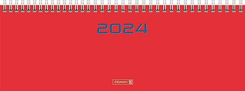 BRUNNEN Wochenkalender Modell 772 2024 2 Seiten = 1 Woche Blattgröße 29,7 x 10,5 cm rot