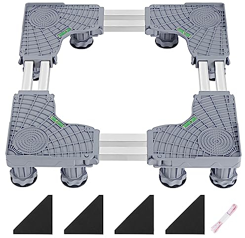 KEESIN Waschmaschinen Untergestell Verstellbare,Waschmaschinen Untergestell Waschmaschinensockel für Kühlschrank Trockner und Gefrierschrank,Einstellbare Länge 41-64cm, Höhe 9-12cm