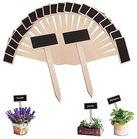 40 piezas Etiquetas para Las Plantas Pizarra, Etiquetas de Plantas de Madera, Mini Pizarra de Madera, Madera Mini Pizarras Decorativas, para marcado de bordillos de jardíndecorativo