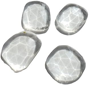 Gems For Jewels Donna Cabochon piatti con taglio a rosa in cristallo di quarzo da 13-18mm, quarzo in cristallo sfaccettato, quarzo in cristallo trasparente (opzioni da 5 pezzi a 10 pezzi) (5 pezzi)