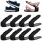 SUBTLETY Einstellbare Schuhstapler 20 Stück PP Schuhregale Höhenverstellbar Schuhorganizer rutschfest Doppelschicht Schuhe Organisierer Schuhaufbewahrung Platzsparend Schuhschlitze Set (Schwarz)