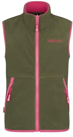 Trollkids Kids Kjerag Vest 152, dusky olive/light magenta