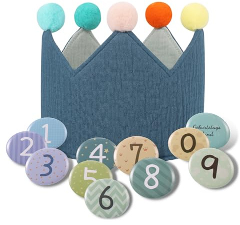 Zocipro Birthday Crown Hat for Kids - Reusable With 0-9 Number Replacement Decoration, Party Hats, First Birthday Decorations for Boy and Girl