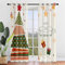 Hiseng Voile Vorhänge mit Ösen Durchsichtig Halbtransparent Ösenvorhang für Fenster Wohnzimmer Schlafzimmer Elegant Weihnachten Bunt Transparent Gardine 2er Set (80x115cm,Frohe Weihnachten)