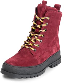 VITAFORM Stiefeletten Damen Gefüttert - Warme Damen Stiefel aus weichem Veloursleder - Lammfell-Gefüttert für den Winter rot 36