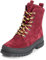 VITAFORM Stiefeletten Damen Gefüttert - Warme Damen Stiefel aus weichem Veloursleder - Lammfell-Gefüttert für den Winter rot 36