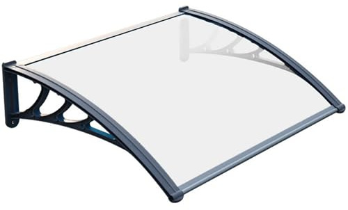 Tettoia Per Porta E Ingresso 60x120cm, Pensilina Tettoia In Policarbonato Staffa Ad Arco In Lega Di Alluminio, Tettoia Ingresso, Pensilina Tettoia Per Porta Finestra Balcone Esterno