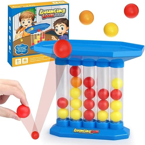 Bounce Off Game Jumping Ball, Vier gewinnt, 4 Gewinnt Klassik Vier Gewinnt Spiel Reisespiel, Strategiespiel Kinder Brettspiel für Kinder ab 3 4 5 6 7 8