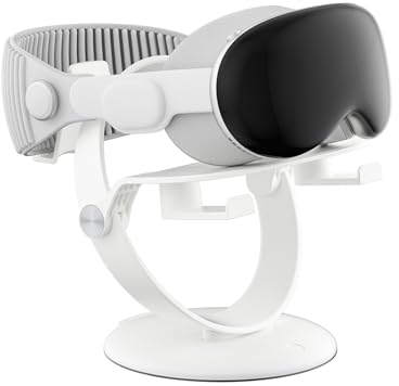 VR Ständer, VR Headset Ständer für Oculus Quest 2/Pico 4/Valve Index Headset und Touch Controllers Zubehör, Round Dock VR Display Holder (Weiß)