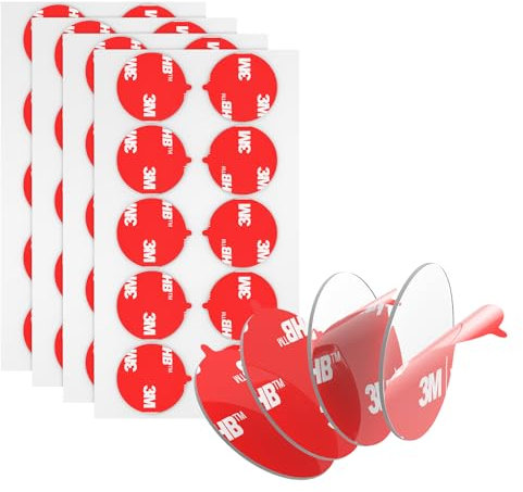 3M Doppelseitige Klebepads Heavy Duty VHB 25MM Durchmesser 40 PCS Transparent 0.5MM Dick 4905 Rund klebrige Montage Schaumstoffband stark klebend für Auto Dekoration Haus Büro Logos