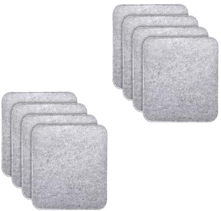 MorNon 8er Set Stuhlkissen, Quadratisch Filz Sitzkissen, 35 x 35 cm Sitzauflagen für Bank, Sitzkissen mit rutschfesten Einlagen für alle Arten von Stühlen, für drinnen und draußen (Hellgrau)