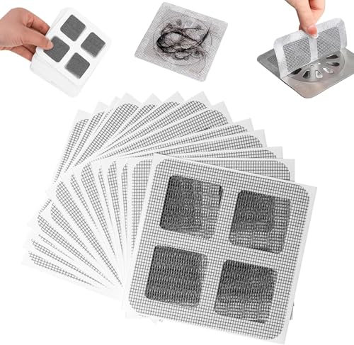 Lot de 30 Autocollants Jetables pour Canalisations de Douche, Filtre Baignoire Anti Cheveux,Attrape Cheveux Douche Autocollant,Filtre Cheveux Douche, pour Salles de Bains Cuisines Baignoires (30pcs)