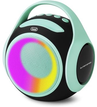 Trevi XR 8A 202 Tragbarer Lautsprecher 20 W, kabelloser Lautsprecher mit TWS-Funktion, USB-Anschluss, Micro SD, integrierter Akku, Türkis