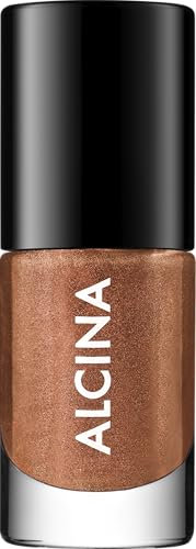 ALCINA Nail Colour cinnamon Spice - 1 x 5 ml - Application facile, sans traces - Ongles brillants, couvrants et durables - Vernis à ongles bronze avec particules de paillettes - Finition métallique