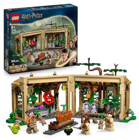 LEGO Harry Potter Hogwarts Castle: Herbology Class Set with Neville Longbottom, Hermione Granger & Prof. Sprout Minifigures - incl. 3 Mandrake Toy Plants - Gift for 8+ Year Old Girls & Boys - 76445
