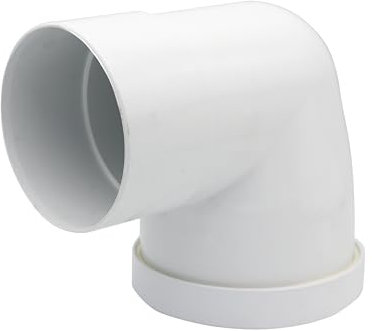 First Plast CWPG100F Curva ø 100 mm in PVC con guarnizione per WC. Colore bianco