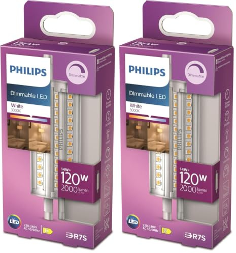 Philips LED 120W R7S 118mm WH D RF 1PF/12, Weiß (Packung mit 2)