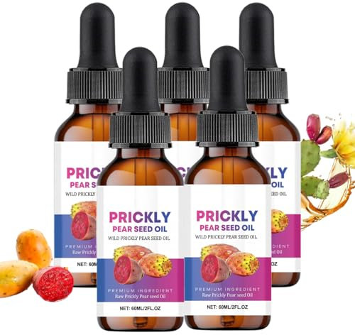 Kaktusfeigenkernöl - Bio-Kaltgepresstes Kaktusfeigenöl für Gesicht, Körper und Haar, Reich an Vitaminen und Antioxidantien zur Reduzierung feiner Linien, Tiefenfeuchtigkeit und Hautverjüngung (5)