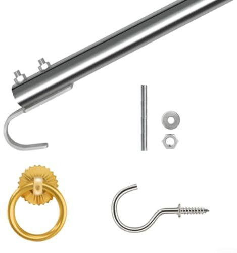 Kit di attrezzi per mansarda con asta impiombata in 3 parti, asta telescopica per soppalco, gancio estraibile, accessori per casa/hotel