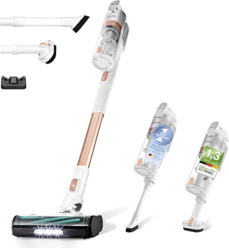 Levoit Cordless Vacuum Cleaner, Cleans Up to 75m², Anti-Hair Wrap | 100,000 RPM Brushless Motor, Up to 50 Min, 5-Level 99.9% Filtration, 8-in-1 Tools for Hard Floors, Cars & Pet Hair, LVAC200
