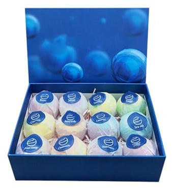 Kids Bath Fizzers Set, Scented Spa Gift Set, Bath Bombs with Aromatic Oils, Gentle Foaming Tablets Soap, Color Burst Sphere Design, Children Accessories for Spa and Relax Time