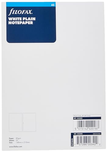 Filofax Refill Legen Sie Normalpapier 25 Blatt A5 White Ref. 342405
