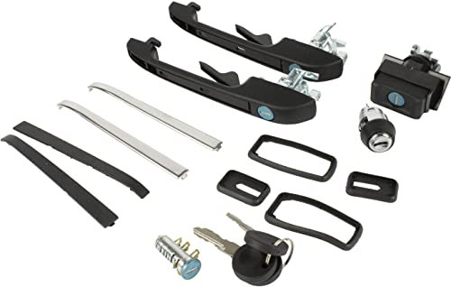 TarosTrade Paire De Poignées De Portière Et Serrures Noir Volkswagen GOLF II 1983-1989, 1989-1991