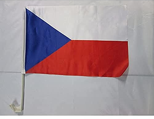 AZ FLAG - Autofahne Tschechien - 45x30 cm - Tschechische Autoflagge 30 x 45 Cm - Auto Flaggen
