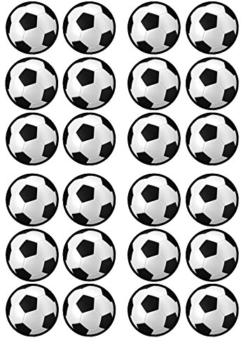 Football Cake Decorations, Edible Football Cake-Toppers, Soccer Cupcake Toppers, Footie Cupcake-Decorations, World Cup Party, Manchester Fan, Fathers Day Cakes 24 x 1.5 Inch/4cm Discs (PRECUT)