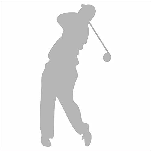 JINTORA - Autoaufkleber Tuning - Golfer - Golf Sport - 71mm x139mm - Auto Aufkleber - Bus - Fenster - Heckscheibe - Camper - wetterfest - Outdoor Sticker Auto Deko LKW - Tuning Selbstklebend - Silber