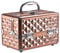 COSTWAY Beauty Case Schminkkoffer Kosmetikkoffer, Schmuckkoffer 23 x 15 x 18cm, Friseurkoffer mit Spiegel, Multikoffer Damen (Gold)