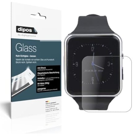 dipos 2x Displayschutzfolie 9H matt für Tagobee TB01 Smartwatch | Antireflex, entspiegelnd, bricht und splittert nicht, kein Echtglas, Anti-Shock, kratzfest, blasenfrei, selbstklebend