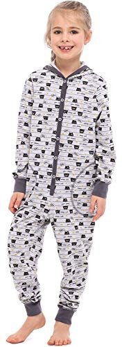 Merry Style Mädchen Schlafstrampler Strampelanzug mit Kapuze MS10-223 (Melange Katzen, 146-152)