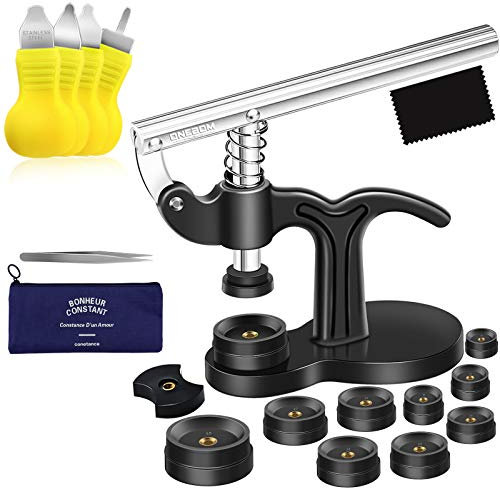 ONEBOM Uhrenwerkzeug Set, Uhrenset Professionell mit allem, für verschiedene Arten von Uhren (Uhrenpresse Set)
