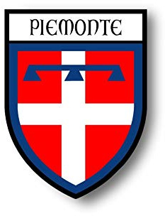 Akachafactory Stickers decal souvenir vinyl car shield city flag world crest italy piedmont