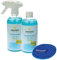 1 Liter Jemako Sanitärreiniger (Blue Sea) ECO Plus - Duopad mini blau (Ø ca. 9,5 cm) inkl. Schaumpumpe und Sinland feinmaschiges Wäschenetz