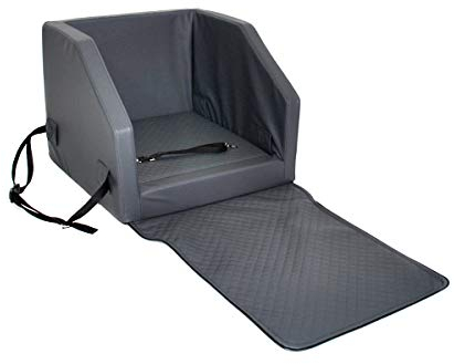Mayaadi Home Hundeautositz Beno Hundesitz Hundebett Autokörbchen Autositz Kunst Leder Auto Sitz Wasserdicht Waschbar Sicherheitsgurt Grau M- (55x70cm)-Hinten