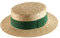 Classic Italy - Chapeau canotier Paille Paille Finement tressée Homme ou Femme Guinguette - Taille 49 cm - 129-vert