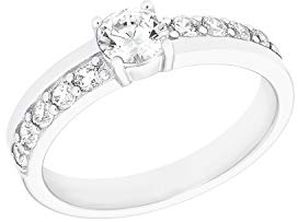 s.Oliver Ring 925 Sterling Silber Damen Ringe, mit Zirkonia synth., Silber, Kommt in Schmuck Geschenk Box, 2026102