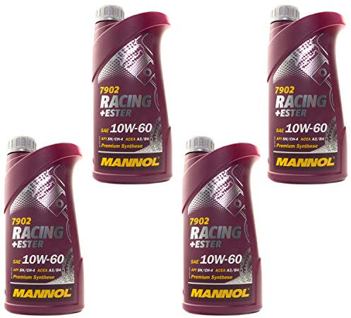 Motoröl Motor ÖL Oel Benzin Diesel MANNOL Racing+Ester 10W-60 API SN/CH-4 4x 1 Liter