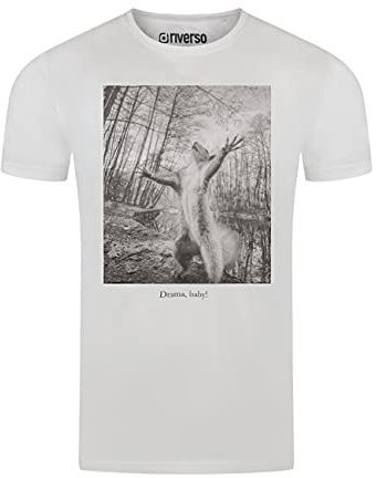 riverso Herren T-Shirt RIVCharly Fotodruck Rundhals Kurzarm Tee Shirt Regular Baumwolle Tierdruck Blau Weiß Grau Grün S M L XL XXL 3XL 4XL 5XL