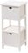 Baroni Home Nachttisch, Wohnzimmer, Wohnzimmer, Schlafzimmer, Schlafzimmer, Badezimmer, Mehrzweckschrank, Weiß 2 Schubladen, 1 Einlegeboden Größe 30X30X61 cm