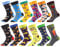 WeciBor Herren Bunt Lustig Socken,12 Paar Mehrfarbig Essen, Größe 43-46